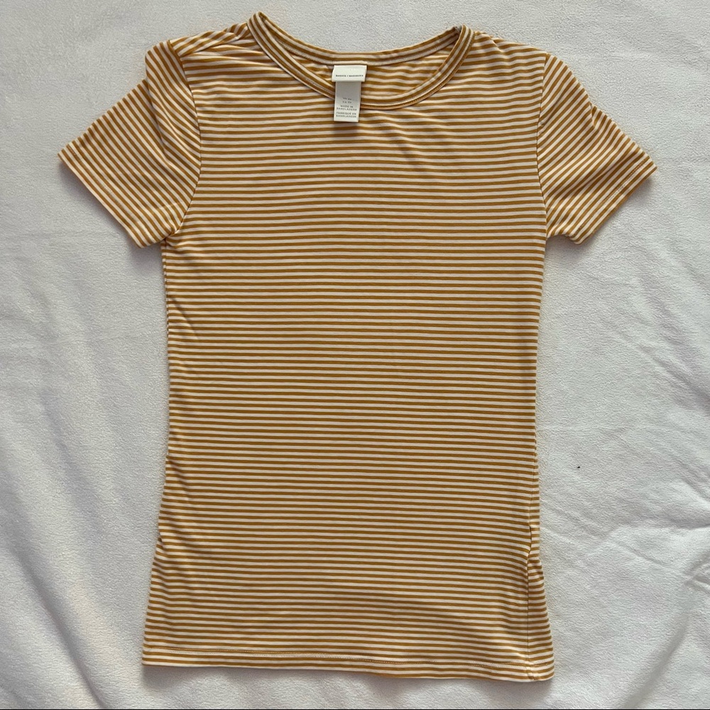 H&M Basic Yellow Striped Shirt